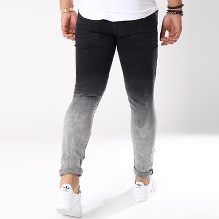 John H - Jeans slim A1528 nero grigio sfumato