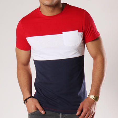 LBO - Tee Shirt Poche 118 Bleu Blanc Rouge