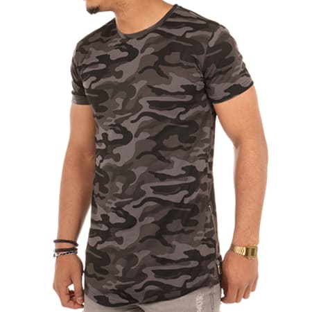 LBO - Tee Shirt Oversize Zip 131 Camouflage Noir