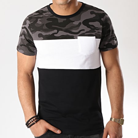 LBO - Tee Shirt Poche 135 Noir Blanc Camouflage