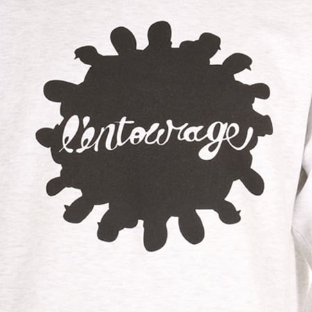 L'Entourage - Sweat Crewneck Logo Gris Clair Chiné