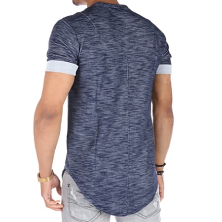 Project X Paris - Tee Shirt Oversize 88161106-C Bleu Marine Chiné