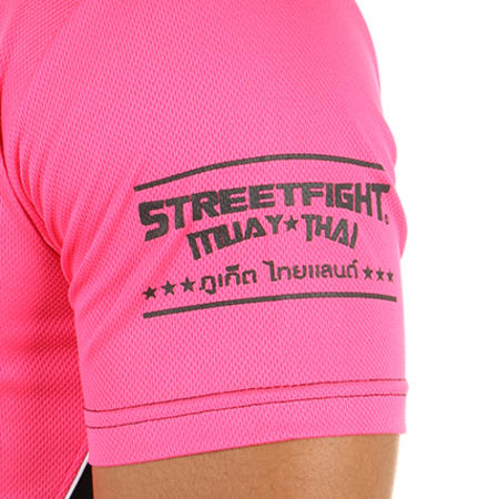 Street Fight - Tee Shirt Muay Thai Rose Fluo Noir