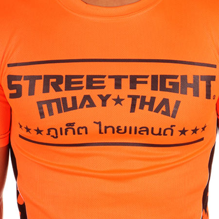 Street Fight - Tee Shirt Muay Thai Orange Noir