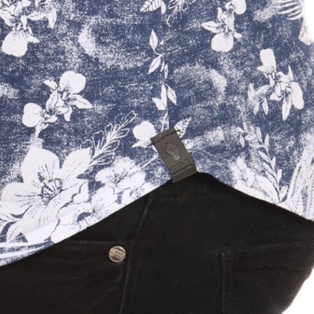 Uniplay - Tee Shirt Oversize U1PT155 Bleu Marine Floral