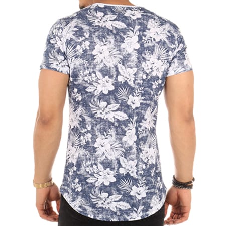 Uniplay - Tee Shirt Oversize U1PT155 Bleu Marine Floral