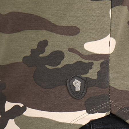 Uniplay - Tee Shirt Oversize UP-T128 Vert Kaki Beige Camouflage