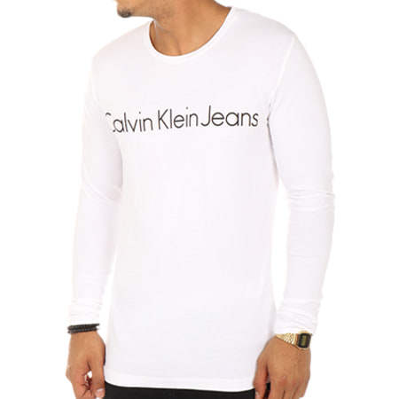 Calvin Klein - Tee Shirt Manches Longues Treasure Blanc