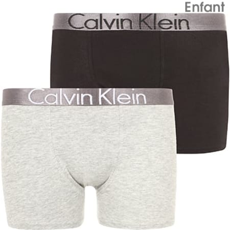 Calvin Klein - Lot De 2 Boxers Enfant Customized Stretch B70B700048 Noir Gris Chiné 