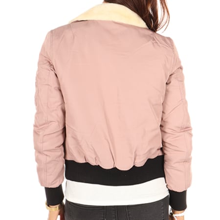 Bombers Original - Bomber Col Mouton Femme Barcelone Rose Pale