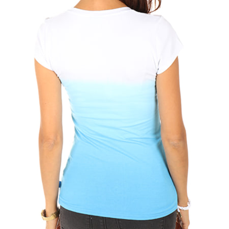 Foot - Tee Shirt Femme Logo Bleu Clair Blanc 