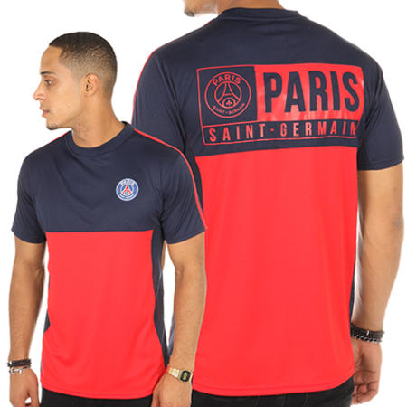 Foot - Tee Shirt Bleu Paris Saint Germain Marine Rouge