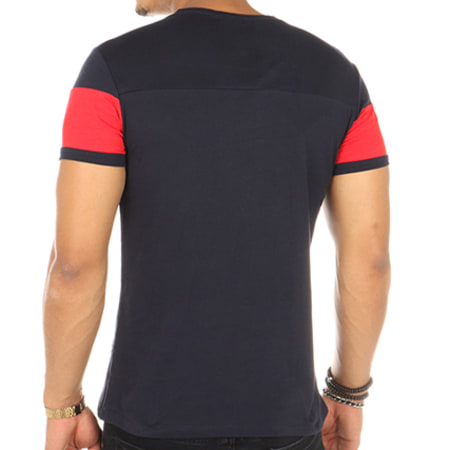 Aarhon - Tee Shirt 17-602 Bleu Marine Rouge