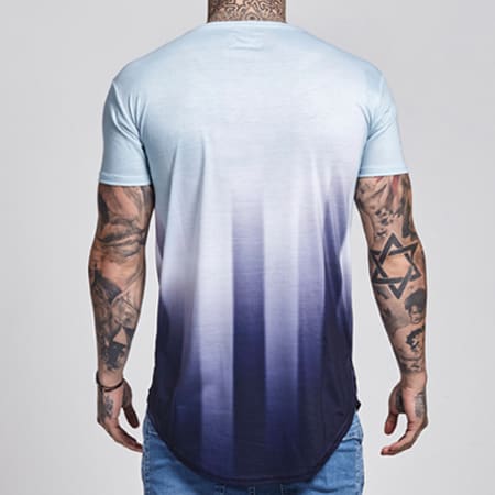 Illusive London - Tee Shirt Oversize Pixel Bleu Clair Dégradé