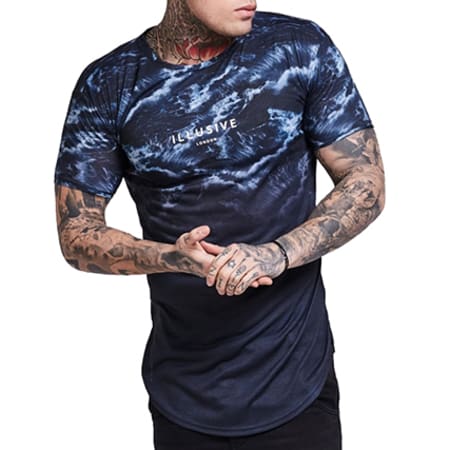 Illusive London - Tee Shirt Oversize Breeze Fade Vent Bleu Marine