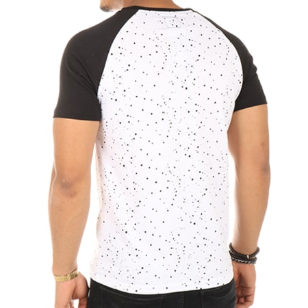 LBO - Tee Shirt Raglan 316 Blanc Speckle Noir