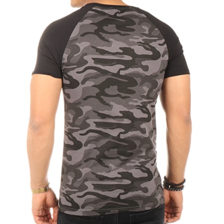 LBO - Tee Shirt Raglan 315 Noir Camouflage Noir