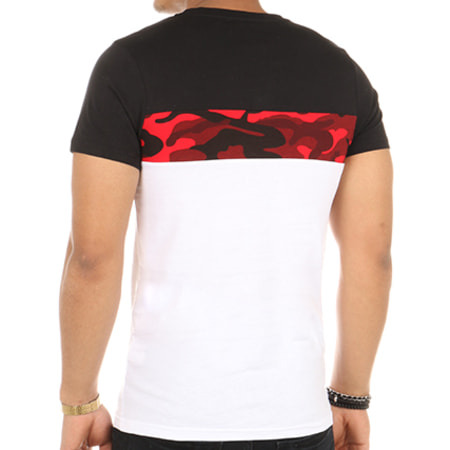 LBO - Tee Shirt Tricolore 319 Noir Blanc Camouflage Rouge