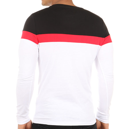 LBO - Tee Shirt Manches Longues Tricolore 322 Noir Blanc Rouge