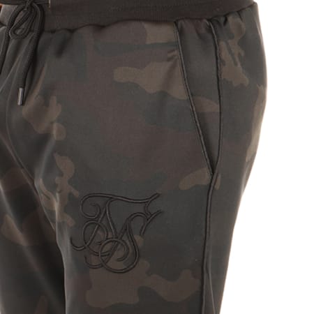 SikSilk - Pantalon Jogging Poly Tricot Noir Camouflage