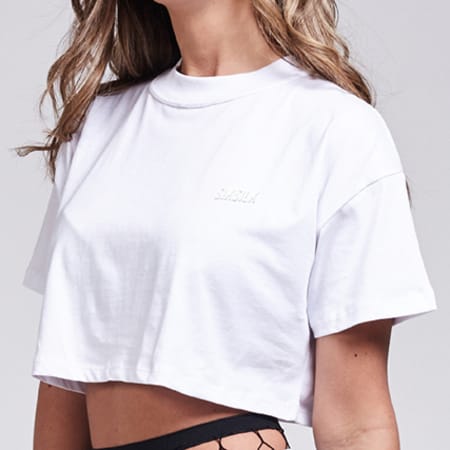 SikSilk - Tee Shirt Femme Box Fit Blanc