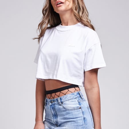 SikSilk - Tee Shirt Femme Box Fit Blanc