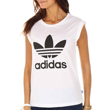 Adidas Originals - Tee Shirt Femme Boyfriend Trefoil BP5471 Blanc 
