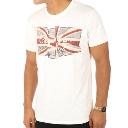 Pepe Jeans - Tee Shirt Flag Blanc