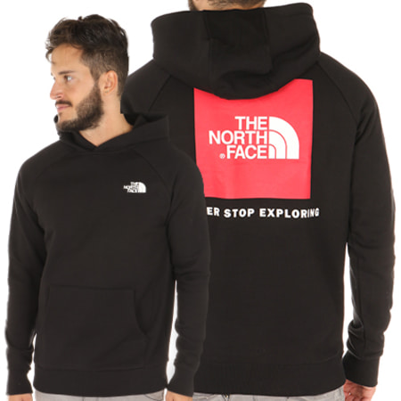 The North Face - Sweat Capuche Raglan Red Box Noir