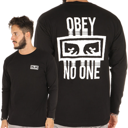 Obey - Tee Shirt Manches Longues No One Noir