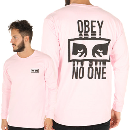 Obey - Tee Shirt Manches Longues No One Rose