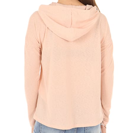 Only - Tee Shirt Manches Longues Capuche Femme Sofia Rose