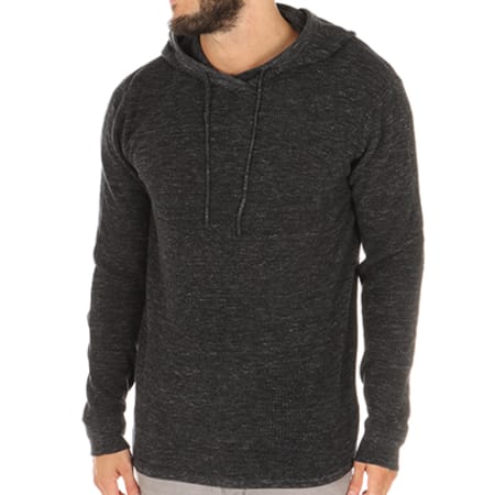Selected - Pull Capuche Whyre Gris Anthracite Chiné 