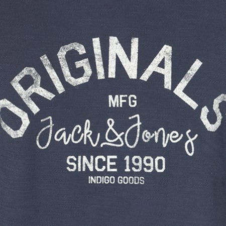 Jack And Jones - Tee Shirt Manches Longues Read Bleu Marine 