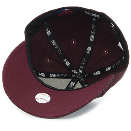 New Era - Casquette Fitted Heather 59Fifty MLB New York Yankees Bordeaux Chiné