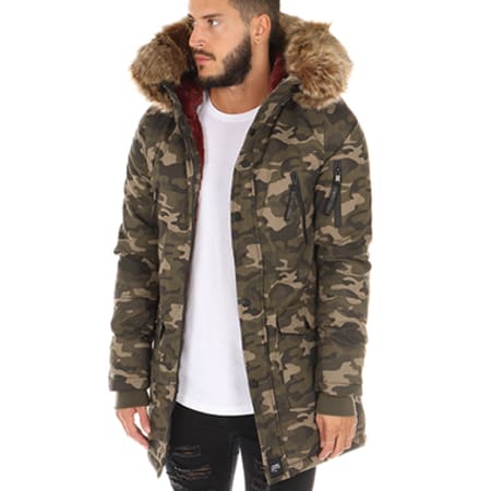Sixth June Parka Fourrure M2601SOW Vert Kaki Camouflage Beige LaBoutiqueOfficielle