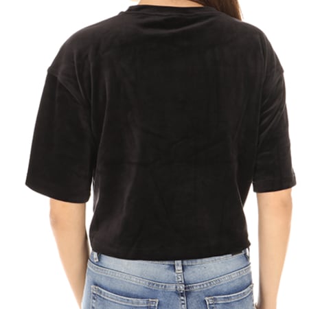 Urban Classics - Tee Shirt Crop Femme Velours TB1729 Noir