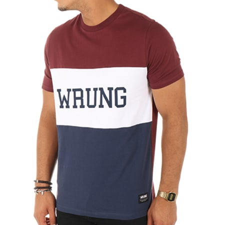 Wrung - Tee Shirt Russ Bordeaux Blanc Bleu Marine