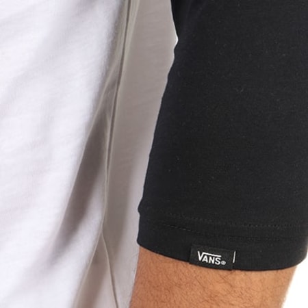 Vans - Tee Shirt Manches Longues Raglan Original Lock Up Blanc Noir