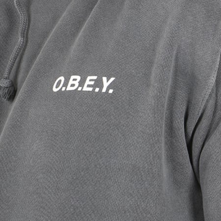 Obey - Sweat Capuche O.B.E.Y Gris 