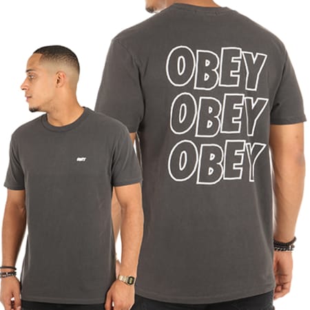 Obey - Tee Shirt Jumble Lo-Fi Gris Anthracite