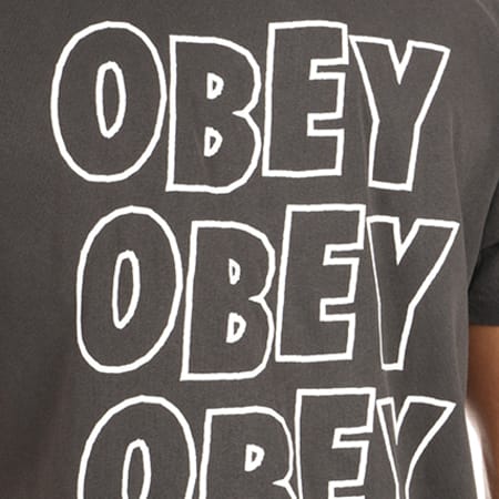 Obey - Tee Shirt Jumble Lo-Fi Gris Anthracite