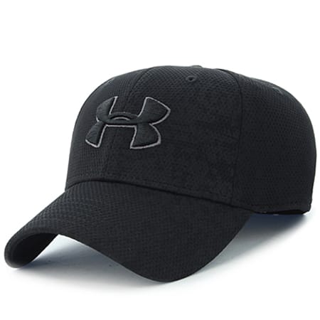Under Armour - Casquette Fitted Printed Blitzing Noir Chiné