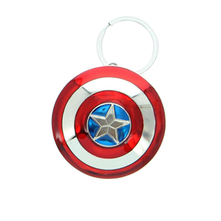 Captain America - Porte Clés Shield Argenté Rouge