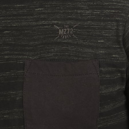 MZ72 - Tee Shirt Manches Longues Poche Teddy Noir Vert Kaki