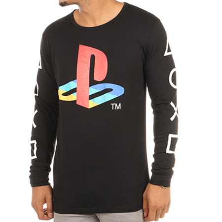 Playstation - Tee Shirt Manches Longues Classic Logo Noir 