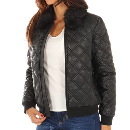 Kaporal - Veste Zippée Fourrure Femme Bruny Noir