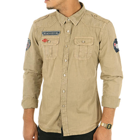 Biaggio Jeans - Chemise Manches Longues Conceta Beige