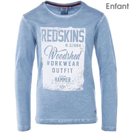 Redskins - Tee Shirt Manches Longues Enfant Hammer Bleu Clair 