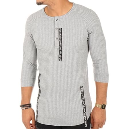Ikao - Tee Shirt Manches Longues Oversize F18016 Gris